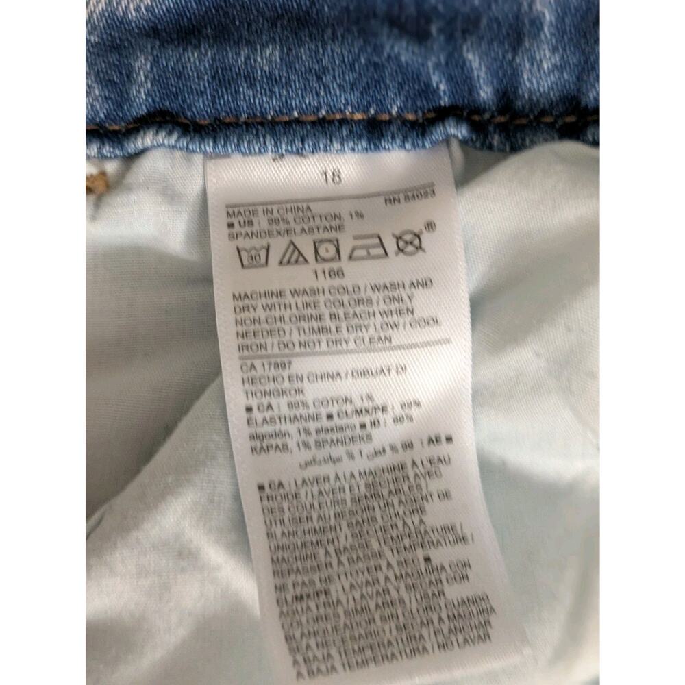 Old Navy Overalls Women's Straight Light Wash Distressed Jean Erin Size 18 NWT - Picture 9 of 12